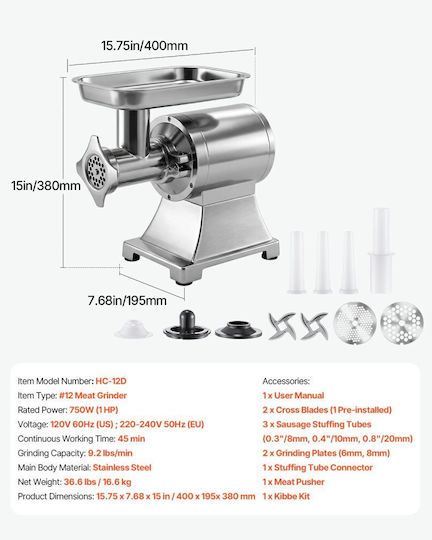 Vevor Vevor Fleischwolf 750W