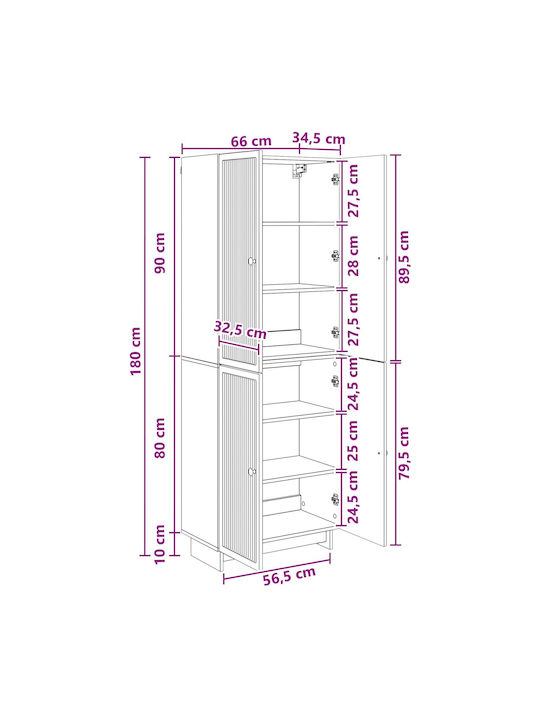 Γωνιακές Βιβλιοθήκες Μαύρες (2τμχ) 66x34.5x90εκ.