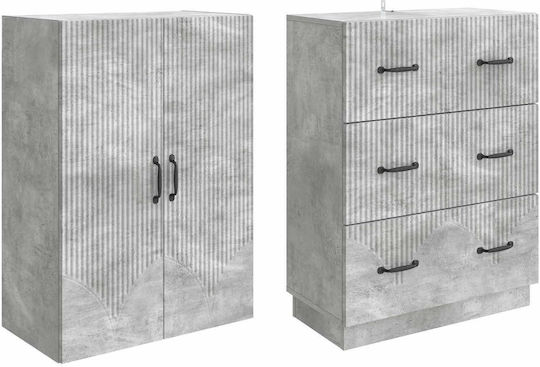 Bücherregale Grau 2 Stück 66x34.5x87cm