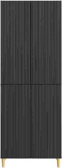 Βιβλιοθήκες Μαύρες (2τμχ) 66x34.5x90εκ.