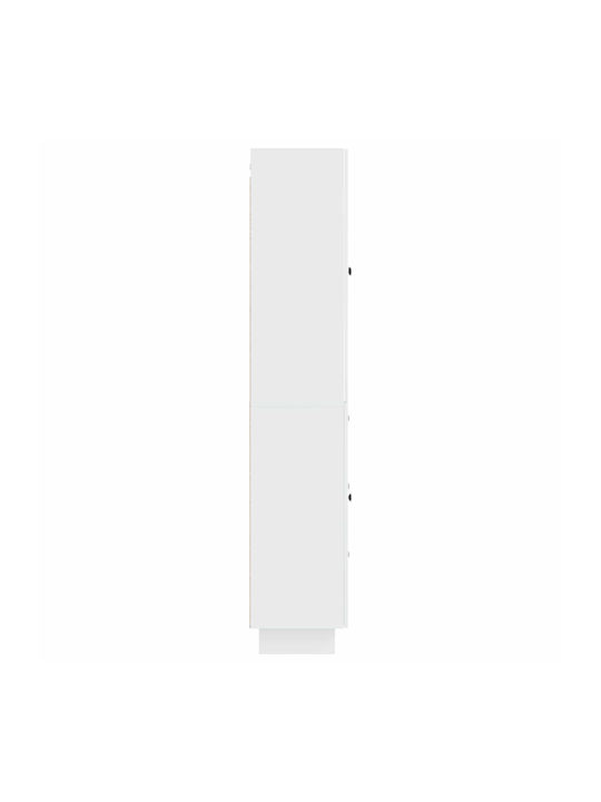 Wall Living Room Cabinet made of Particle Board White 66x34.5x90cm