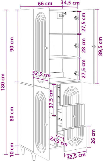 Библиотека Бяла 66x34.5x90см