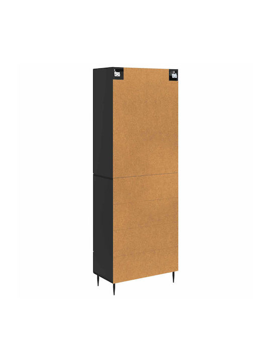 Schwarze Bücherregale (2Stück) 66x34,5x90cm