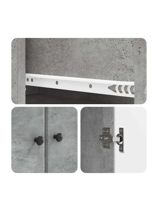 Gray Bookcases (2 Pieces) 66x34.5x90 cm