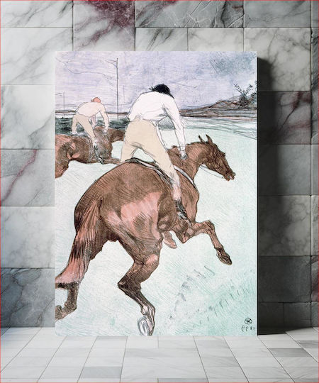Jockey pe Pânză 90x60 cm