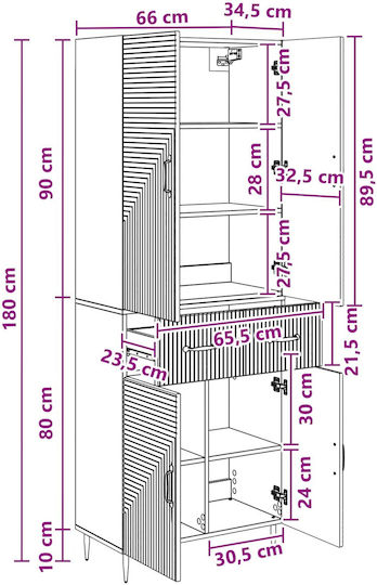 Bibliothek Braun 66x34.5x89.5cm