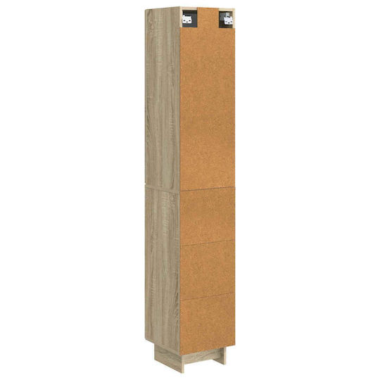 vidaXL Bathroom Column Cabinet Wall Hung M33xD34.5xH90cm Brown
