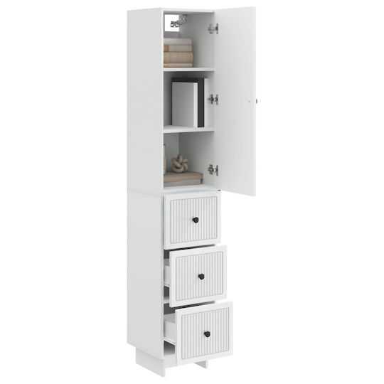 vidaXL Bathroom Column Cabinet Wall Hung M33xL34.5xH90cm White
