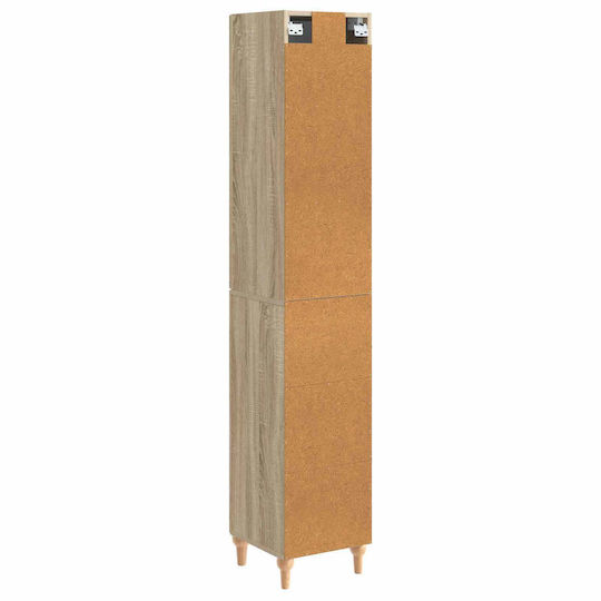 vidaXL Στήλη Μπάνιου Τοίχου Μ33xΒ34.5xΥ90cm Καφέ
