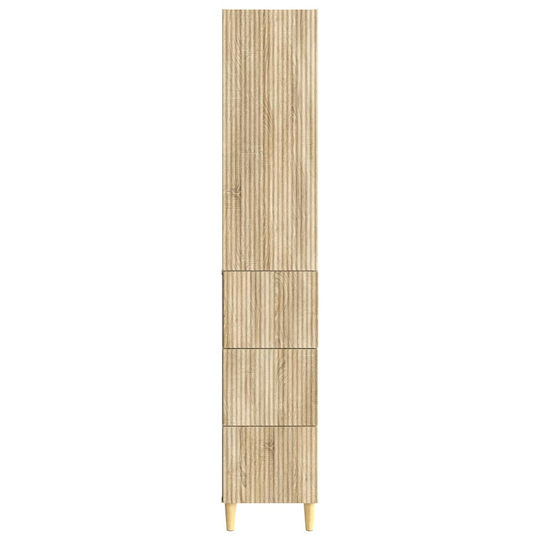 vidaXL Bathroom Column Cabinet Wall Hung M33xD34.5xH90cm Brown