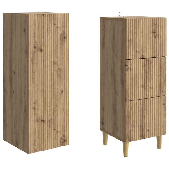 vidaXL Bathroom Column Cabinet Wall Hung M33xD34.5xH90cm Brown