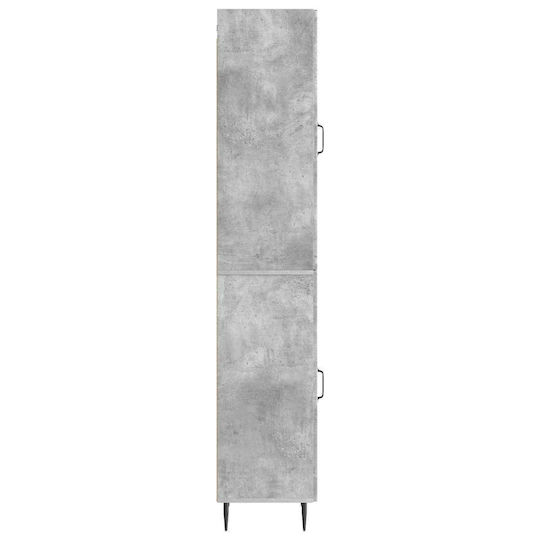 vidaXL Bathroom Column Cabinet Wall Hung M33xL34.5xH89.5cm Gray