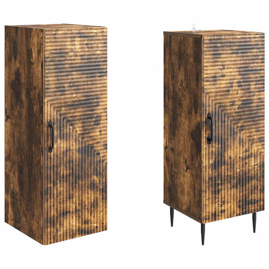 vidaXL Bathroom Column Wall Hung Cabinet 33x34.5x89.5 cm Brown
