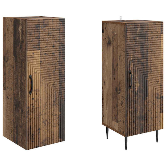 vidaXL Bathroom Column Cabinet Wall Hung M33xL34.5xH89.5cm Brown