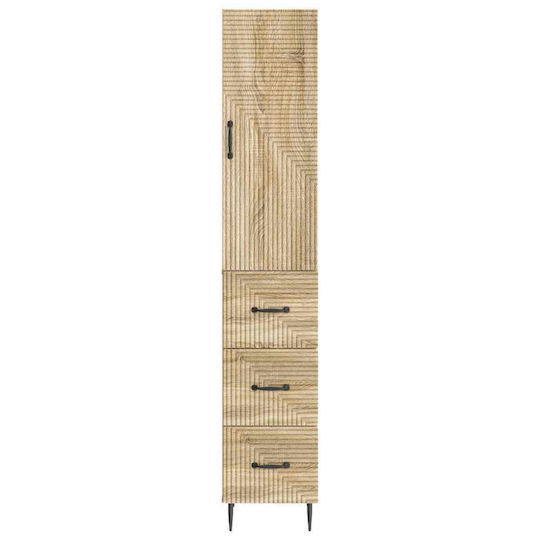 vidaXL Bathroom Column Cabinet Wall Hung M33xD34.5xH90cm Sonoma