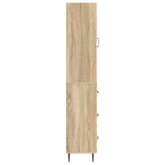 vidaXL Bathroom Column Cabinet Wall Hung M33xD34.5xH90cm Sonoma