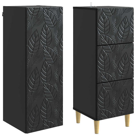 vidaXL Bathroom Column Cabinet Wall Hung M33xL34.5xH90cm Black