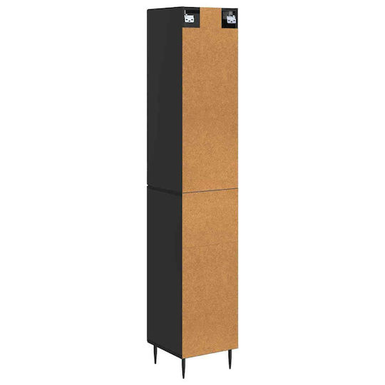 vidaXL Coloană Baie de Perete M33xA34.5xÎ90cm Neagră