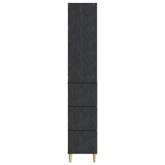 vidaXL Bathroom Column Cabinet Wall Hung M33xL34.5xH90cm Black