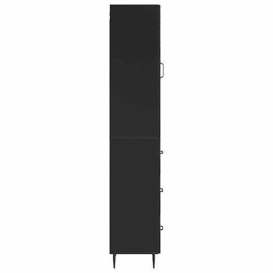 vidaXL Coloană Baie de Perete M33xA34.5xÎ90cm Neagră