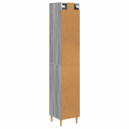 vidaXL Bathroom Column Cabinet Wall Hung M33xD34.5xH90cm Sonoma