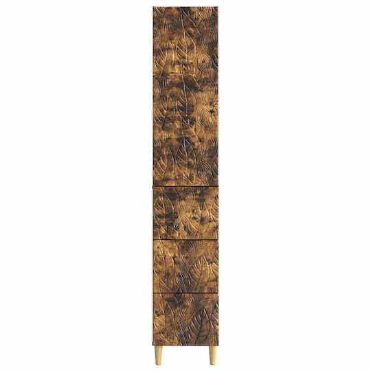 vidaXL Στήλη Μπάνιου Τοίχου Μ33xΒ34.5xΥ90cm Καφέ
