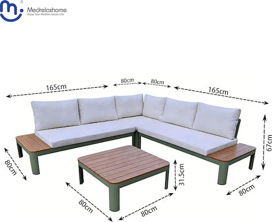 2-teiliges Outdoor-Lounge-Set Grau mit Kissen OTSF1003