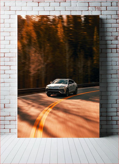 Painting Sport Car On Winding Road 50x80