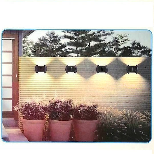 Set 4 Wandmontierte Solarleuchten mit Fotowiderstand IP65 7,5cm