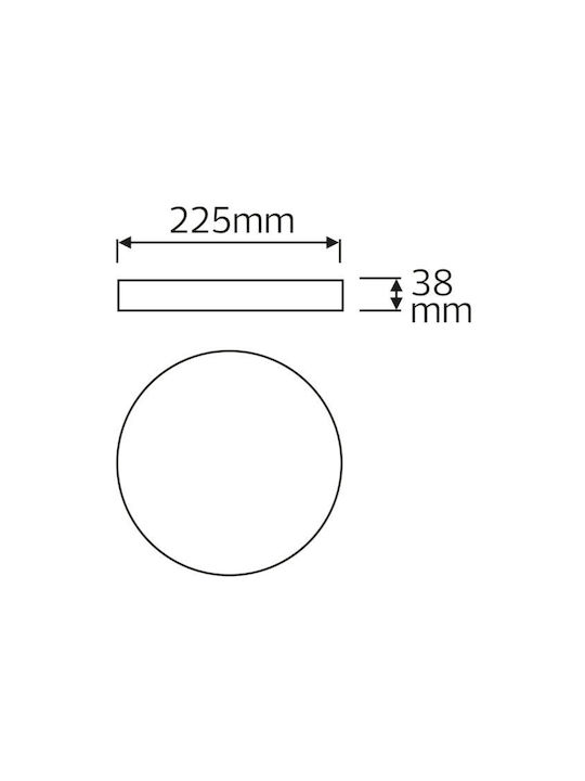 Horoz Electric Deckenleuchte Schwarz mit Integrierter LED