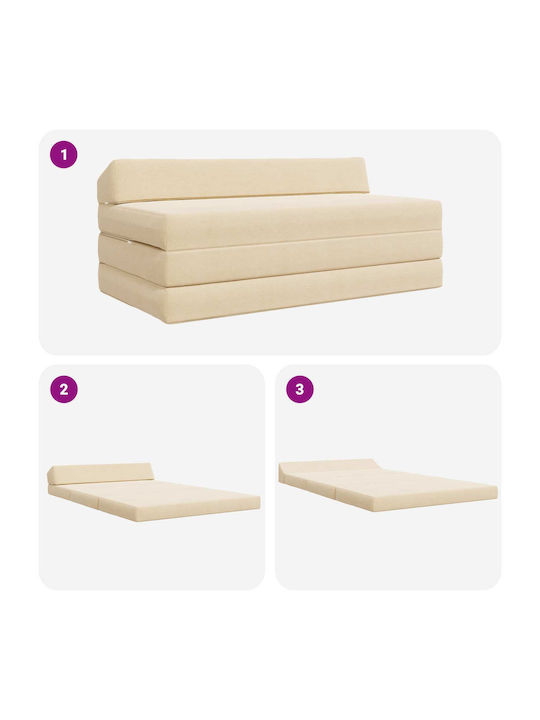 Multifunctional Bean Bag Sofa Cream 120x60x49cm