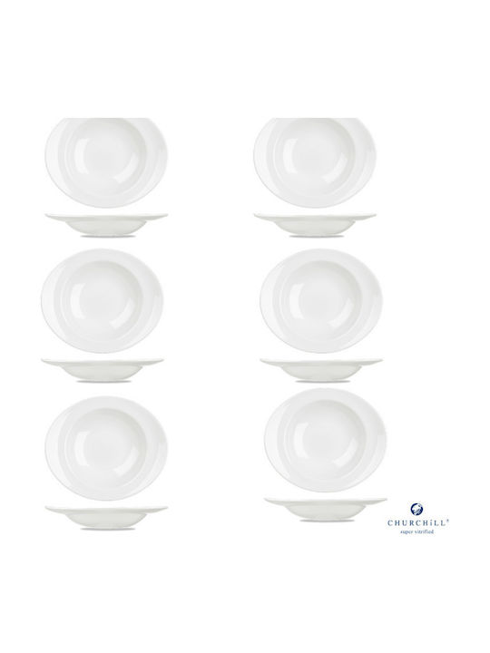 Churchill 1795 Deep Oval Serving Plate Porcelain White 27.5x27.5cm 6 Pieces