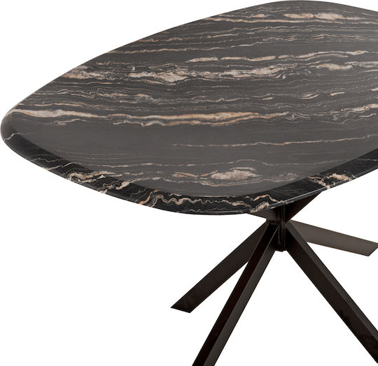 Трапезна Маса За Градина И Тераса Polywood С Метална Рамка Rodden Черна 146x94x75см