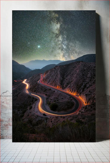Winding Road Under The Stars in Segeltuch