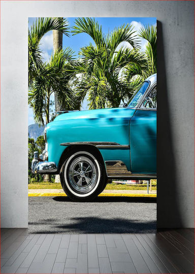 Vintage Car With Palm Trees Vintage Αυτοκίνητο Με Φοίνικες