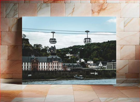 Cable Cars Over Historic Town Τελεφερίκ Πάνω Από Την Ιστορική Πόλη