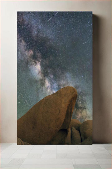 Milky Way Über Rocky Landschaft 1 Stück auf Segeltuch
