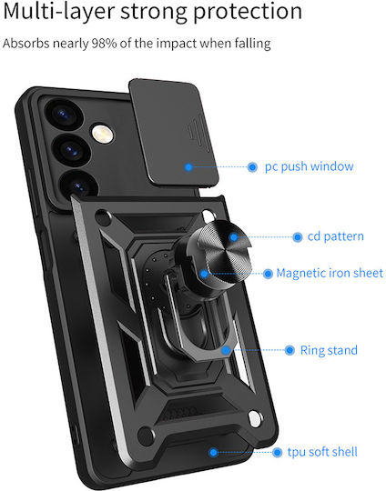 Ring Armor Campro Sonique Xiaomi Poco F8 Ultra 5g Mobile Phone Case Black