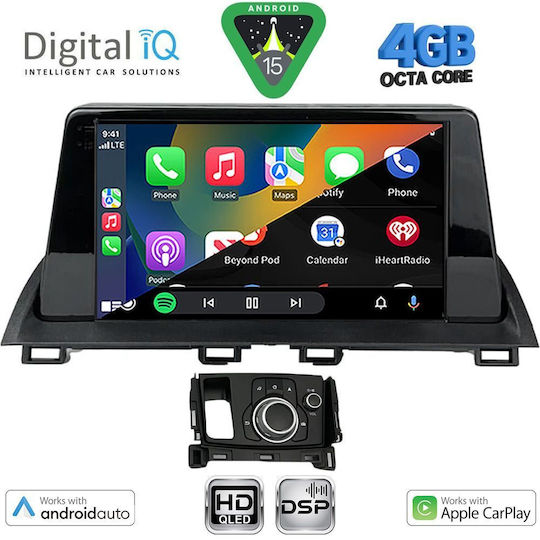 Digital IQ Car Audio System for Mazda CX-4 2014 with Touch Screen 9" Digital IQ BXF 16386 CPAA Bluetooth USB Wi-Fi GPS Apple CarPlay Android Auto