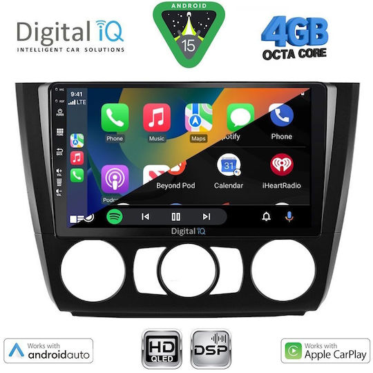 Digital IQ Ηχοσύστημα Αυτοκινήτου για BMW Σειρά 1 2004-2013 με A/C (Bluetooth/USB/WiFi/GPS/Apple-Carplay/Android-Auto) με Οθόνη Αφής 9"