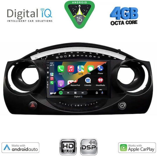 Digital IQ Auto-Audiosystem für Mini Cooper 2000-2006 (Bluetooth/USB/Eingebautes Wi-Fi / 3G/GPS/Apple CarPlay/Android Auto) mit Touchscreen 9 Zoll