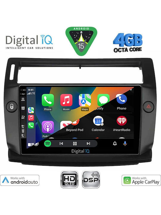 Digital IQ Car Audio System for Citroen C4 2004-2011 (Bluetooth/USB/WiFi/GPS/Apple CarPlay/Android Auto) with 9" Touch Screen