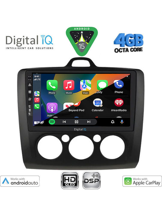 Digital IQ Car Audio System for Ford Focus 2005-2012 with A/C Bluetooth USB WiFi GPS Apple CarPlay Android Auto with 9" Touch Screen