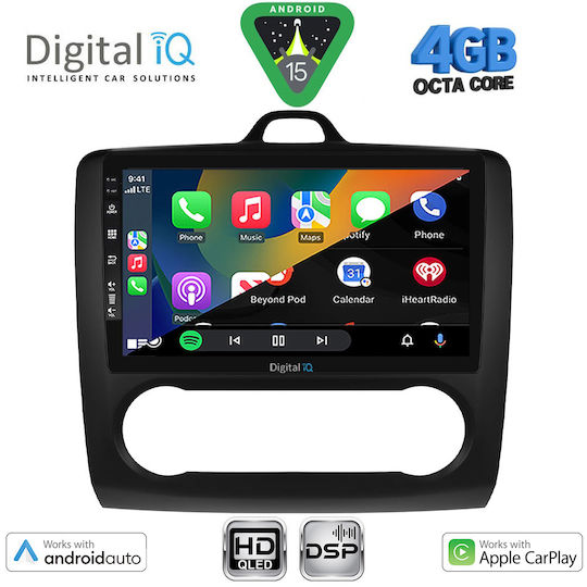 Digital IQ Car Audio System for Ford Focus 2005-2012 with Clima Bluetooth USB WiFi GPS Apple CarPlay Android Auto with 9" Touch Screen