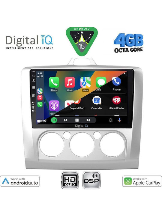 Digital IQ Car Audio System for Ford Focus 2005-2012 with A/C Bluetooth USB WiFi GPS Apple CarPlay Android Auto with 9" Touch Screen