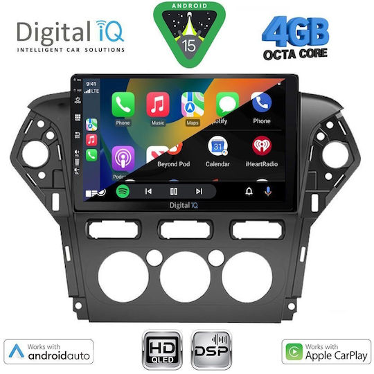 Digital IQ Автомобилна Аудио Система За Ford Mondeo 2011-2013 С A/C (Bluetooth/USB/Вграден Wi-Fi/GPS/Apple CarPlay/Android Auto) С Touch Screen 10"