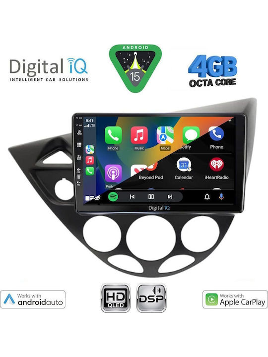 Digital IQ Car Audio System for Ford Focus 1998-2004 (Bluetooth/USB/WiFi/GPS/Apple CarPlay/Android Auto) with 9" Touch Screen