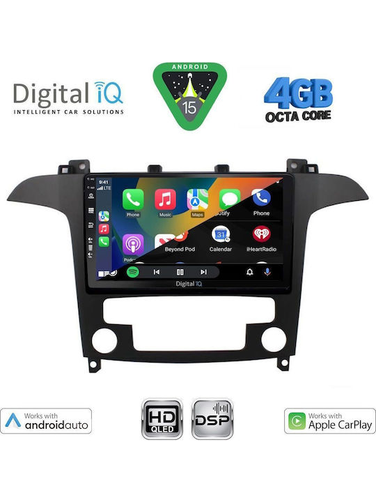 Digital IQ Car Audio System for Ford S-Max 2006-2014 with Clima (Bluetooth/USB/WiFi/GPS/Apple CarPlay/Android Auto) with 9" Touch Screen