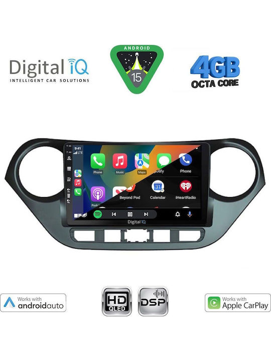 Digital IQ Car Audio System for Hyundai i10 2014-2020 (Bluetooth/USB/WiFi/GPS/Apple CarPlay/Android Auto) with 9" Touch Screen