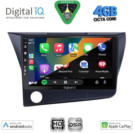 Digital IQ Car Audio System for Honda CR-Z 2010-2016 Bluetooth USB WiFi GPS Apple CarPlay Android Auto with 9" Touch Screen